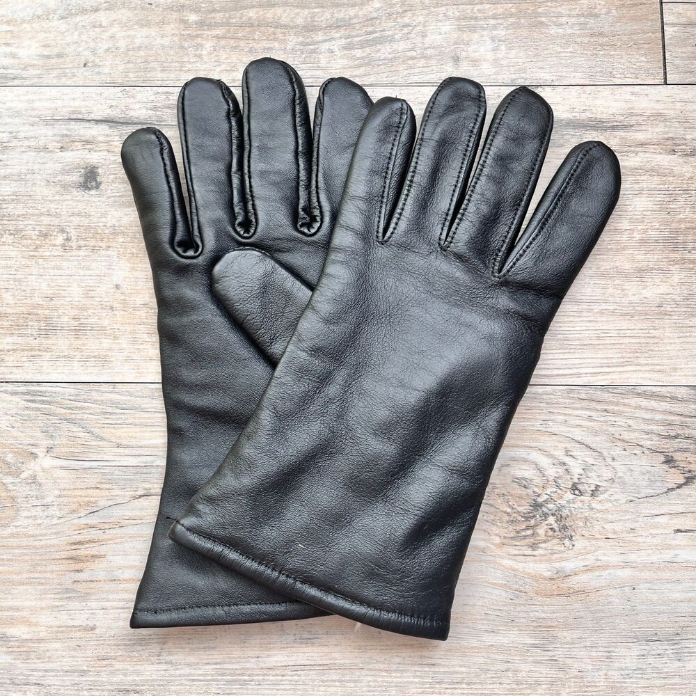 Men's Black Leather Gloves - Classic Winter Gloves